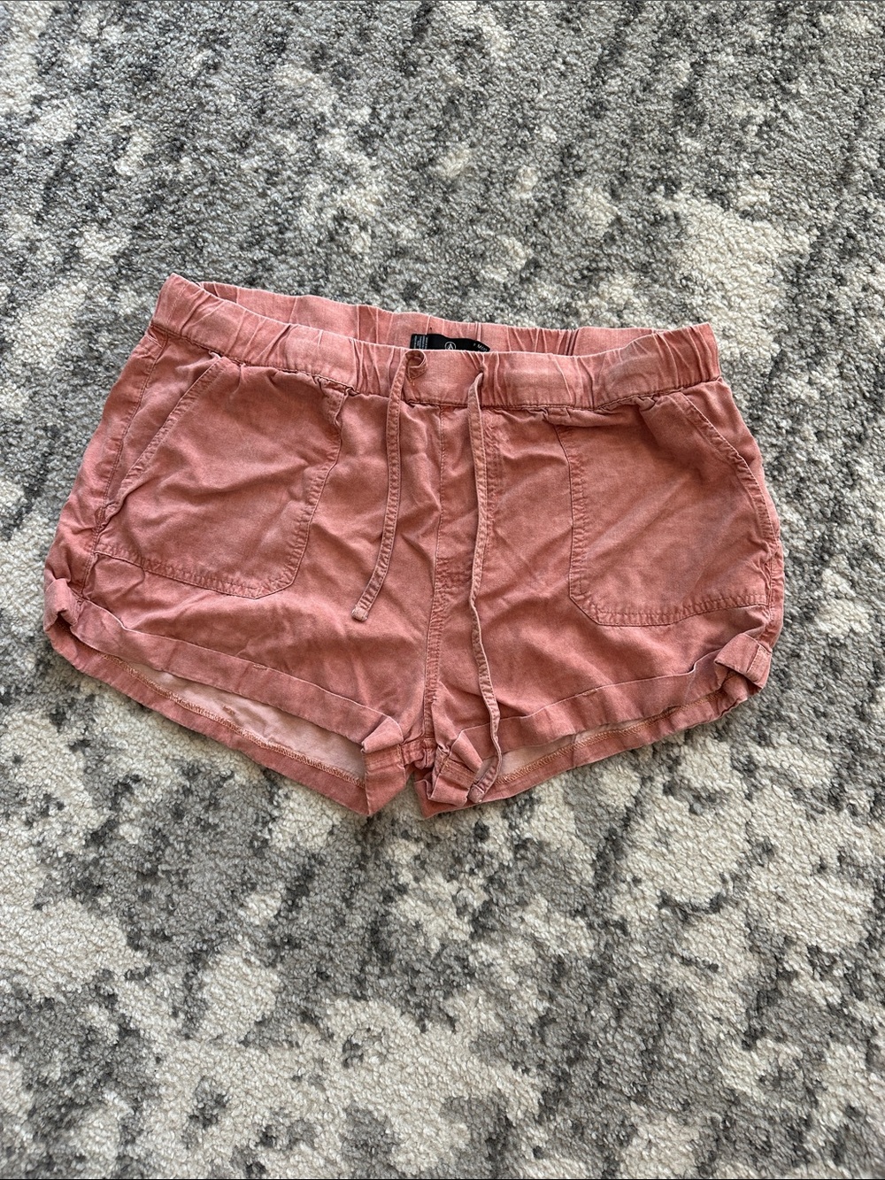 Women's Washed Rose Drawstring Shorts